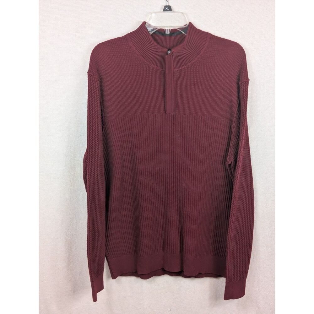 Tommy Bahama Tobago Bay Quarter Zip Sweater Maroon Men's Size Medium